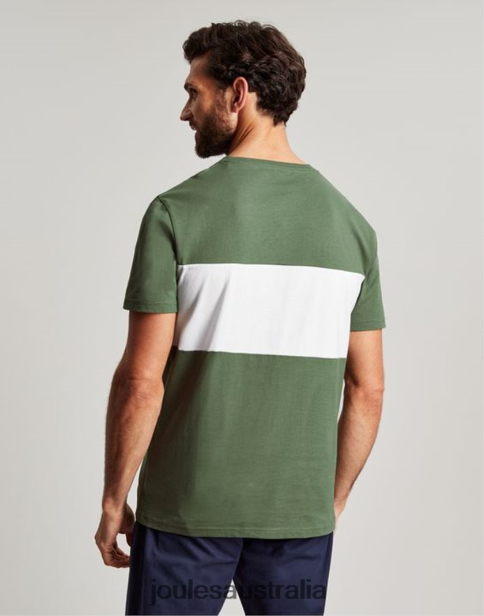 Joules Apparel Men Colourblock Short Sleeve T-shirt NVVNL207 GREEN COLOUR BLOCK