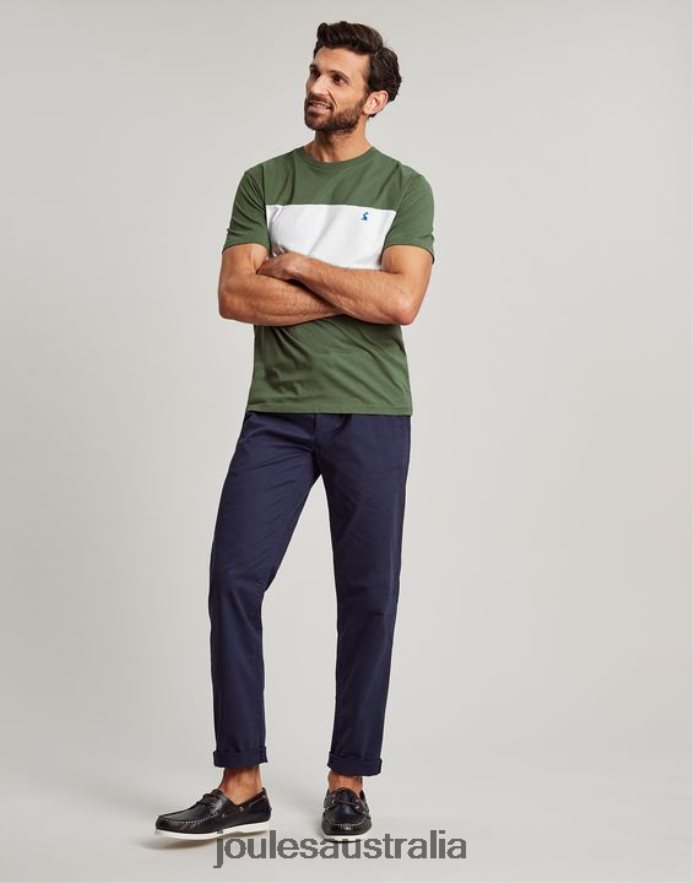 Joules Apparel Men Colourblock Short Sleeve T-shirt NVVNL207 GREEN COLOUR BLOCK