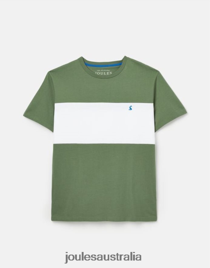 Joules Apparel Men Colourblock Short Sleeve T-shirt NVVNL207 GREEN COLOUR BLOCK