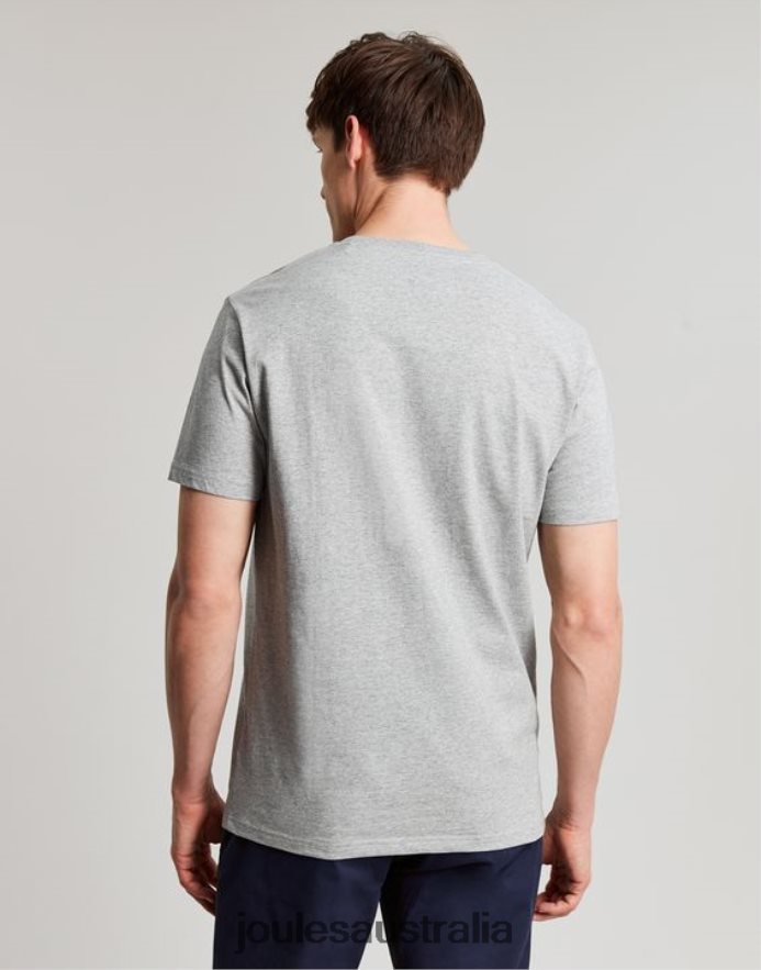 Joules Apparel Men Denton Jersey T-Shirt NVVNL190 GREY MARL