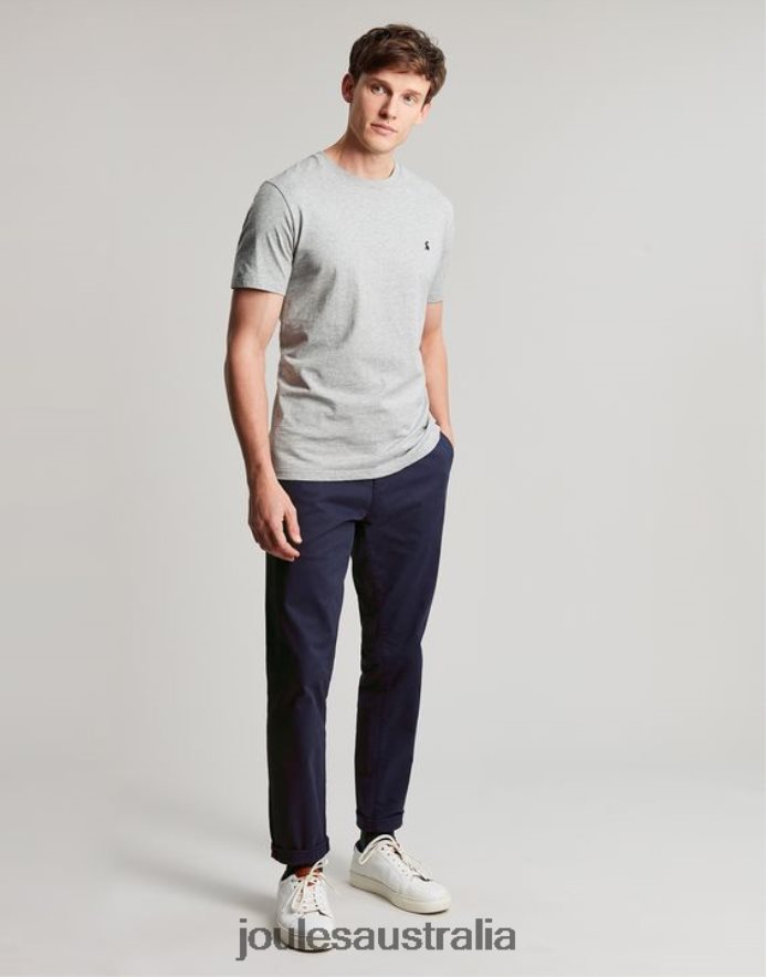 Joules Apparel Men Denton Jersey T-Shirt NVVNL190 GREY MARL