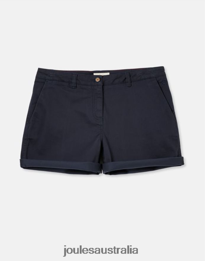 Joules Apparel Women Cruise Mid Length Chino Short NVVNL46 FRENCH NAVY