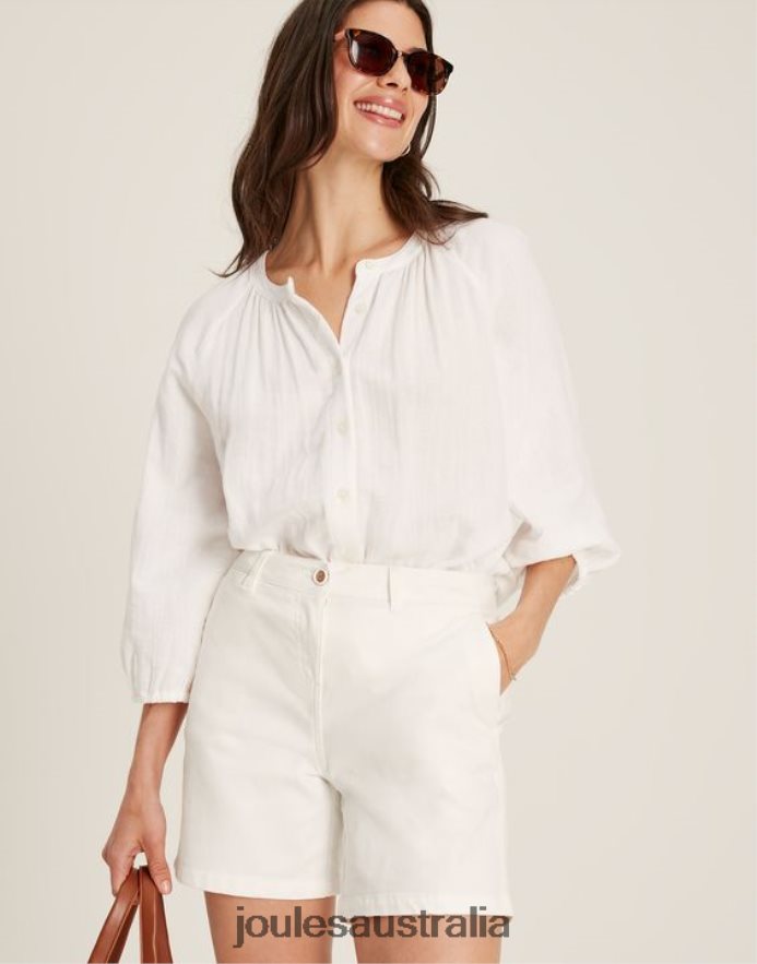Joules Apparel Women Cruise Mid Length Chino Short NVVNL49 BRIGHT WHITE