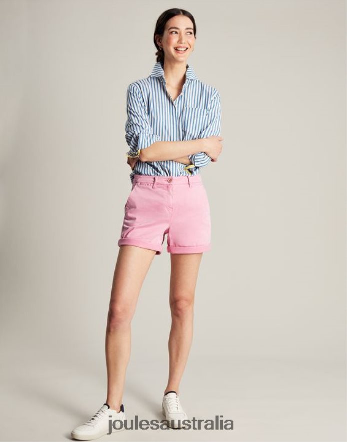 Joules Apparel Women Cruise Mid Length Chino Short NVVNL71 PINK