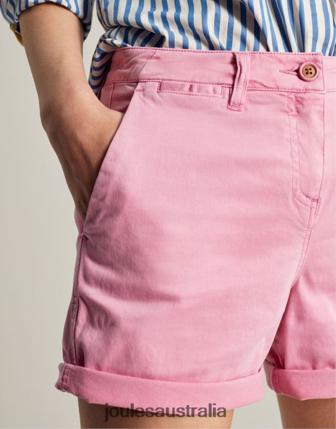 Joules Apparel Women Cruise Mid Length Chino Short NVVNL71 PINK