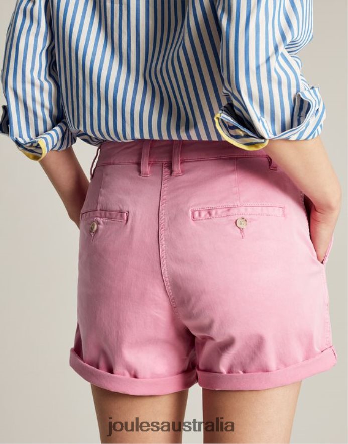 Joules Apparel Women Cruise Mid Length Chino Short NVVNL71 PINK