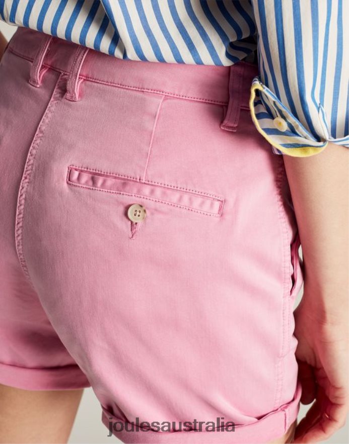 Joules Apparel Women Cruise Mid Length Chino Short NVVNL71 PINK