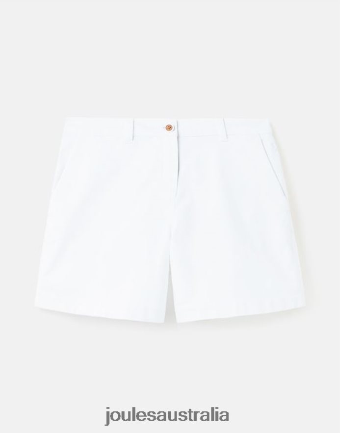 Joules Apparel Women Cruise Mid Length Chino Shorts NVVNL74 BRIGHT WHITE