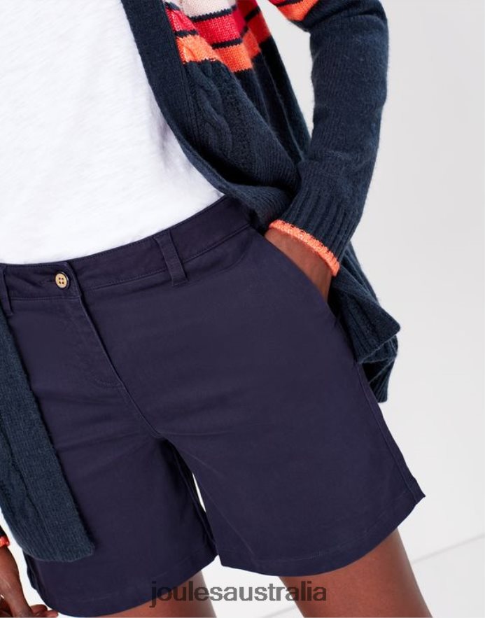 Joules Apparel Women Cruise Mid Length Chino Shorts NVVNL82 FRENCH NAVY