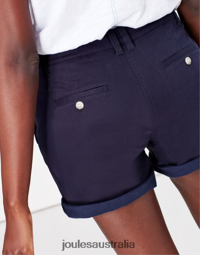 Joules Apparel Women Cruise Mid Length Chino Shorts NVVNL82 FRENCH NAVY