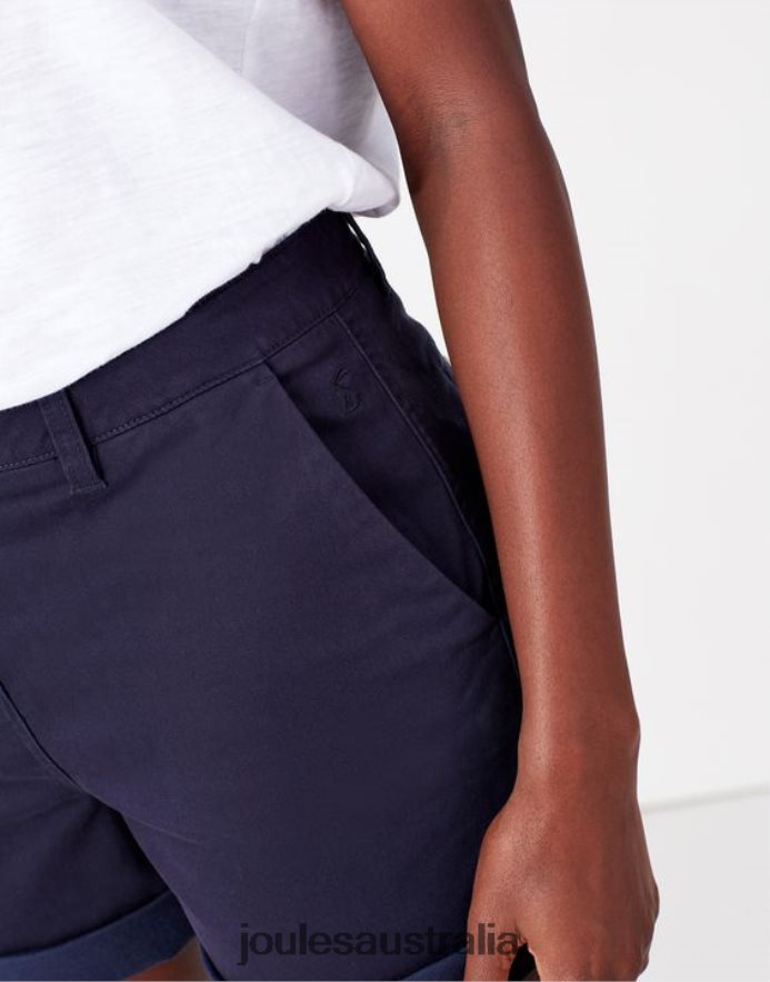 Joules Apparel Women Cruise Mid Length Chino Shorts NVVNL82 FRENCH NAVY