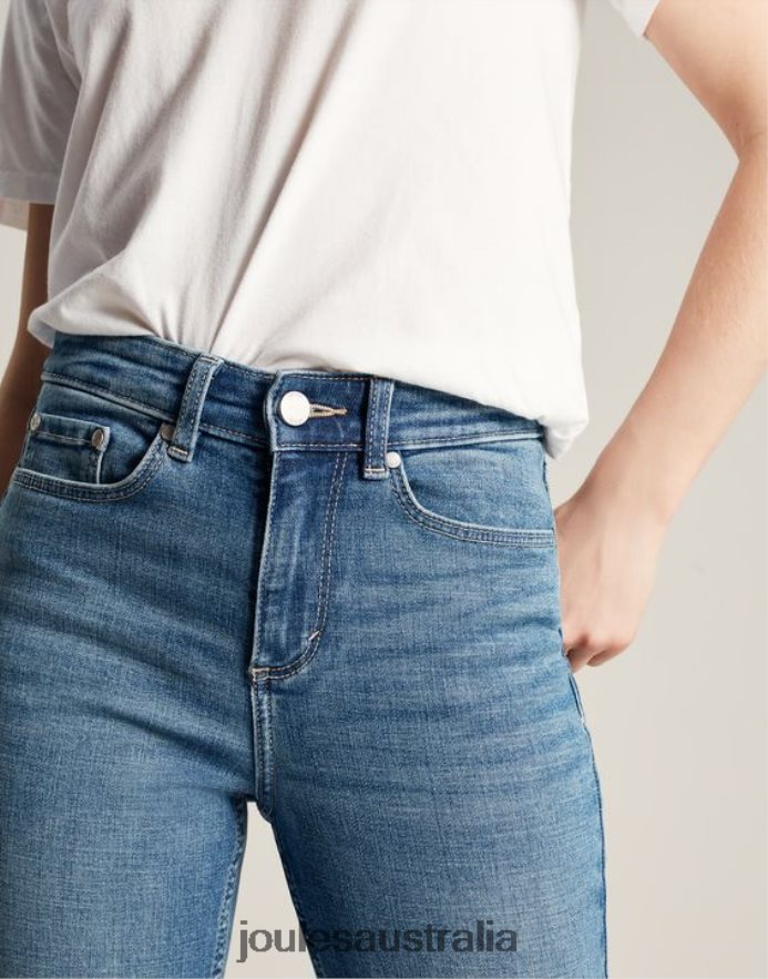 Joules Apparel Women Monroe High Rise Stretch Skinny Jeans NVVNL1 LIGHT DENIM