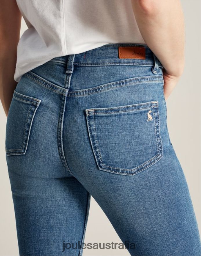 Joules Apparel Women Monroe High Rise Stretch Skinny Jeans NVVNL1 LIGHT DENIM