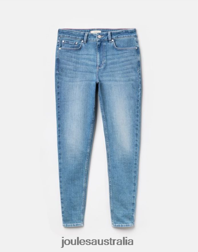 Joules Apparel Women Monroe High Rise Stretch Skinny Jeans NVVNL1 LIGHT DENIM