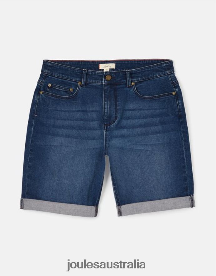 Joules Apparel Women Shirley Long Denim Shorts NVVNL73 MID INDIGO