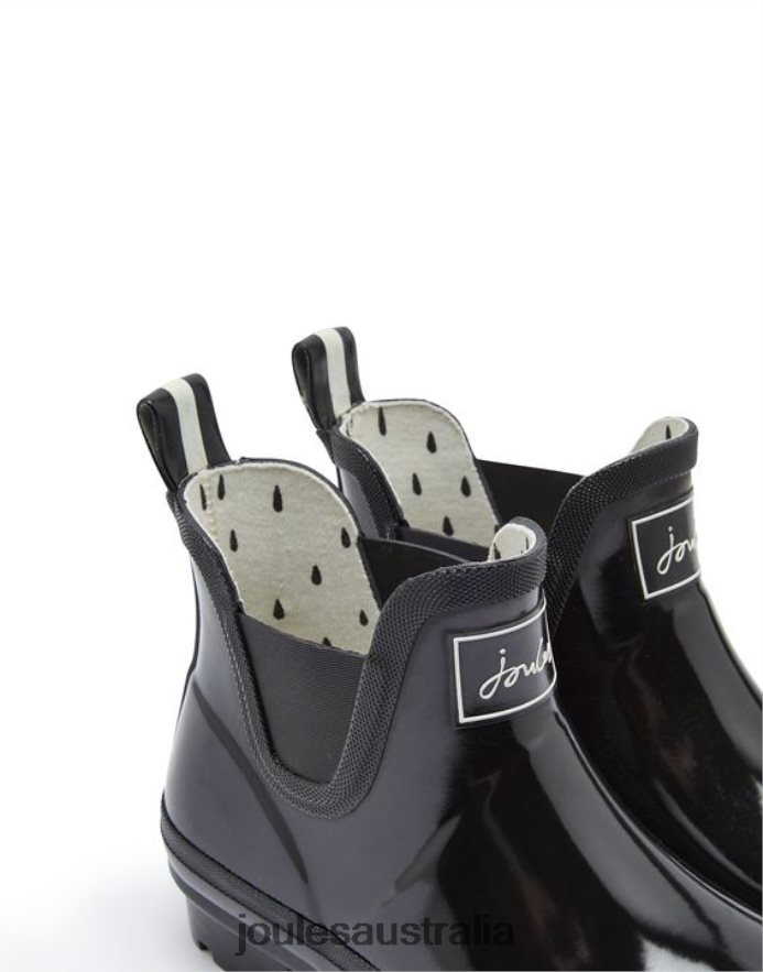 Joules Footwear Women Glossy Wellibobs Short Height Rain Boots NVVNL150 TRUE BLACK