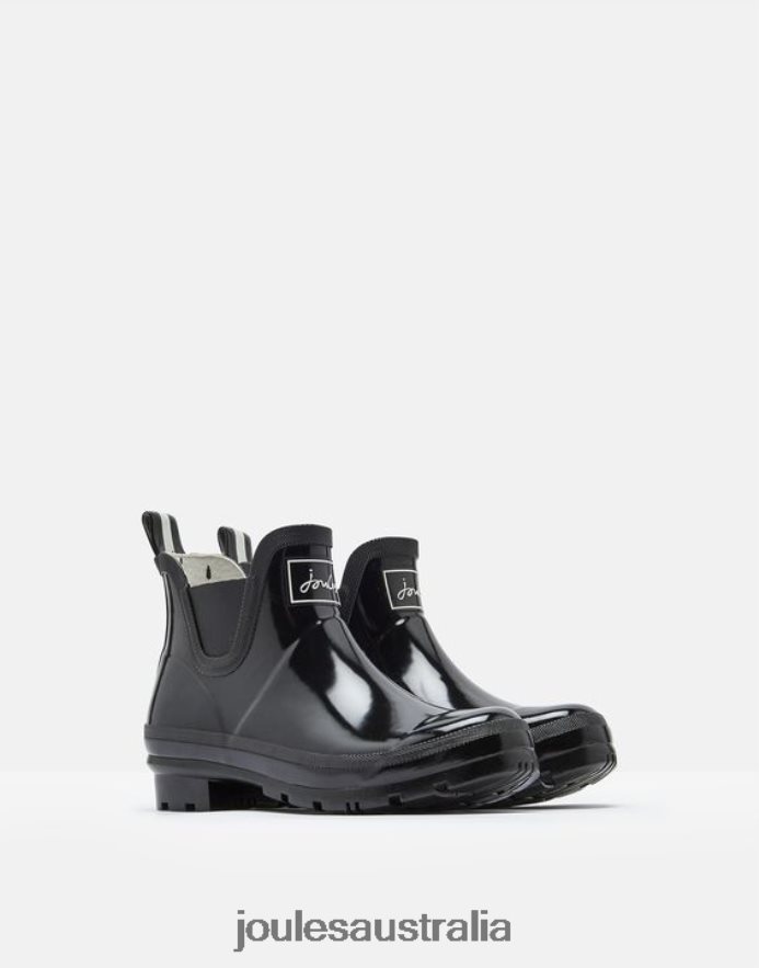 Joules Footwear Women Glossy Wellibobs Short Height Rain Boots NVVNL150 TRUE BLACK