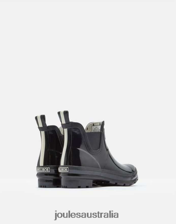 Joules Footwear Women Glossy Wellibobs Short Height Rain Boots NVVNL150 TRUE BLACK