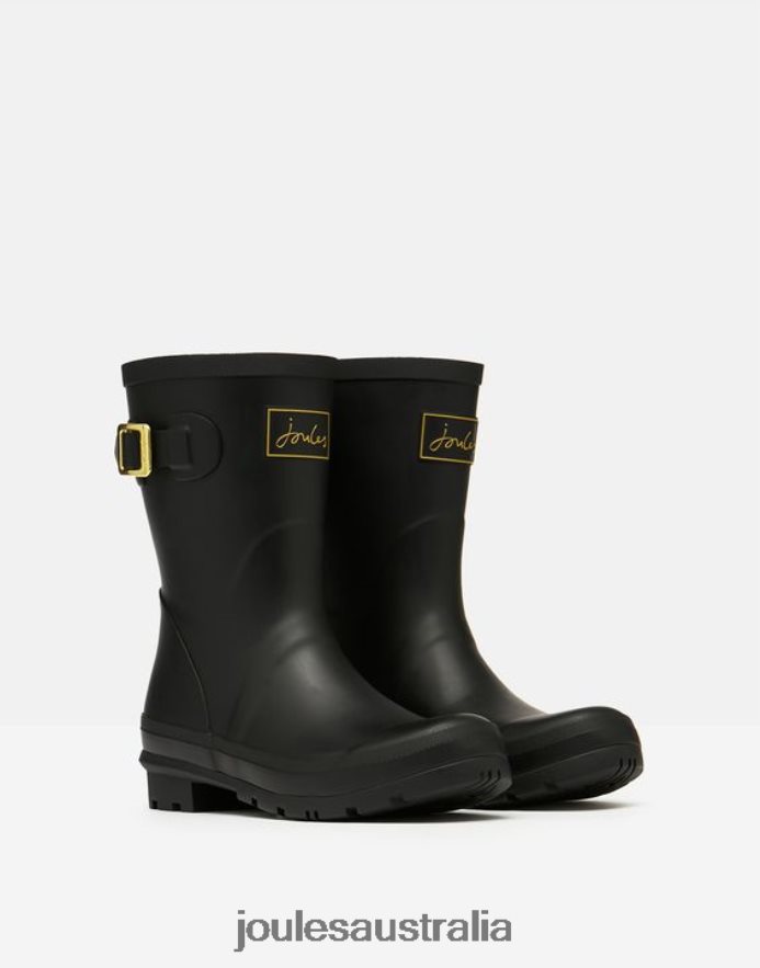 Joules Footwear Women Molly Mid Height Printed Rain Boots NVVNL149 GOLD ETCHED BEE