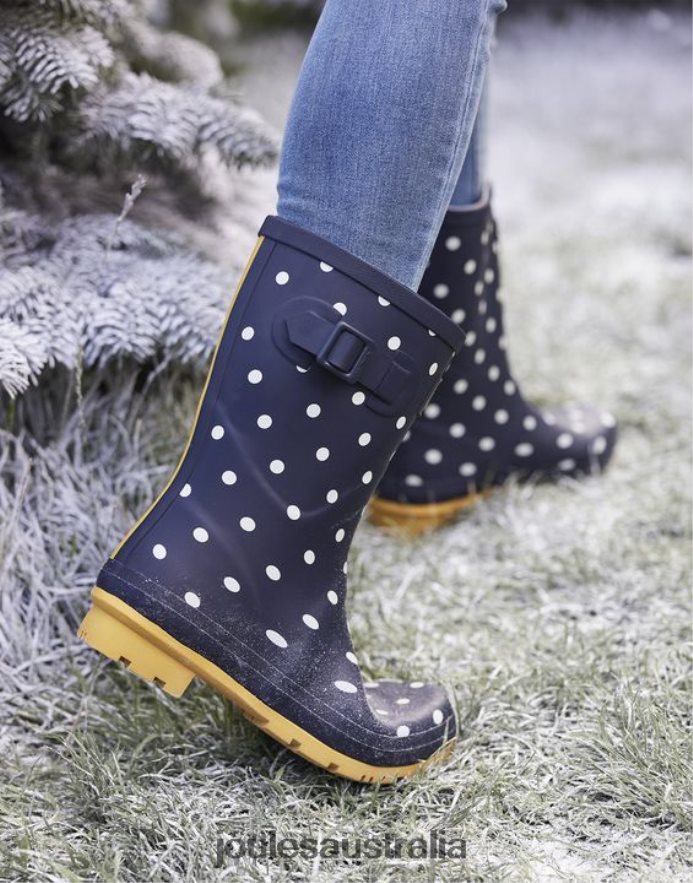 Joules Footwear Women Molly Printed Mid Height Rain Boots NVVNL145 FRENCH NAVY SPOT