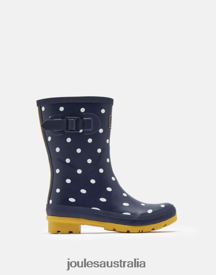 Joules Footwear Women Molly Printed Mid Height Rain Boots NVVNL145 FRENCH NAVY SPOT
