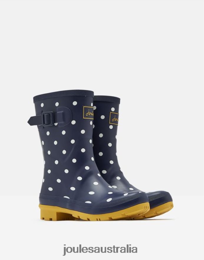 Joules Footwear Women Molly Printed Mid Height Rain Boots NVVNL145 FRENCH NAVY SPOT
