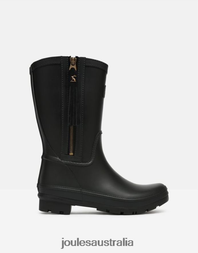 Joules Footwear Women Rosalind Mid Height Rain Boots with Interchangeable Tassel NVVNL23 TRUE BLACK