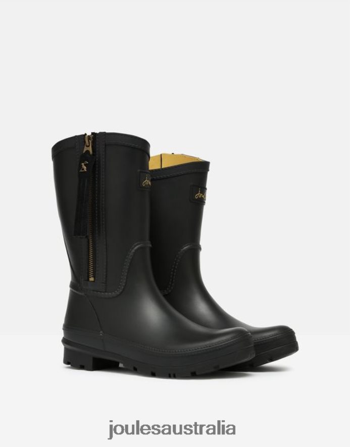 Joules Footwear Women Rosalind Mid Height Rain Boots with Interchangeable Tassel NVVNL23 TRUE BLACK