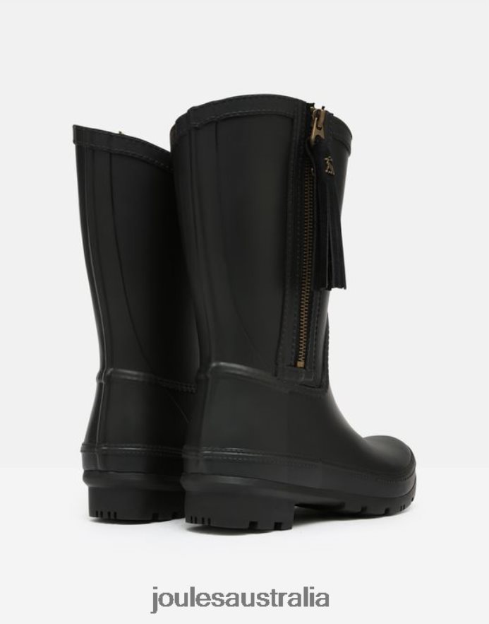 Joules Footwear Women Rosalind Mid Height Rain Boots with Interchangeable Tassel NVVNL23 TRUE BLACK
