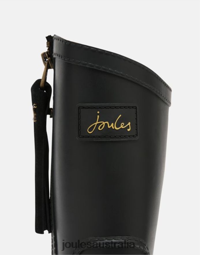 Joules Footwear Women Rosalind Mid Height Rain Boots with Interchangeable Tassel NVVNL23 TRUE BLACK