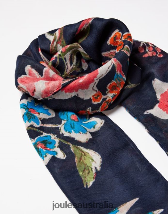 Joules Accessories Women River Lightweight Woven Retangle Printed Scarf NVVNL155 PEAK FLORAL