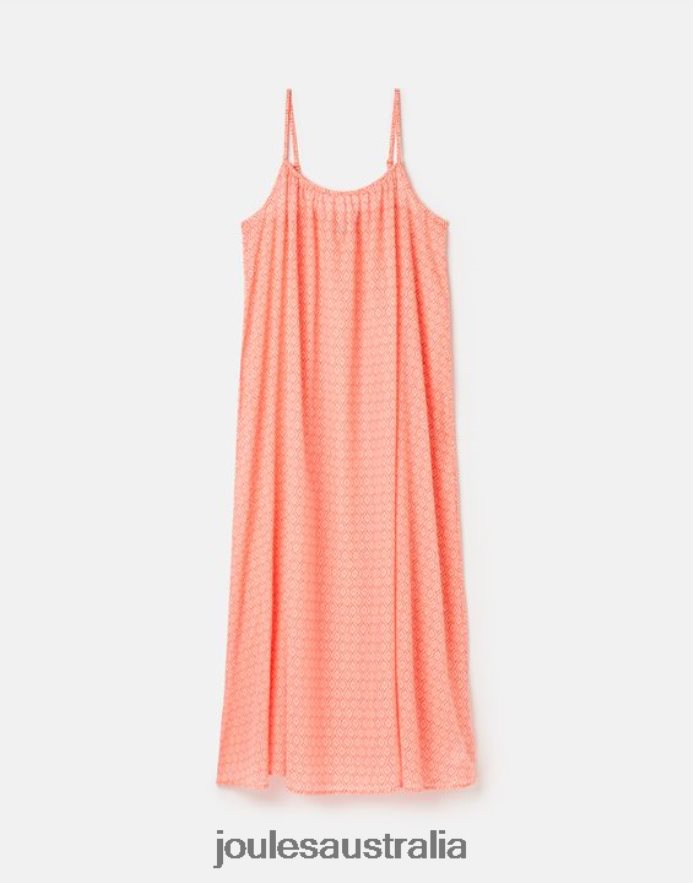 Joules Apparel Women Amanda Beach Dress NVVNL70 ORANGE DITSY