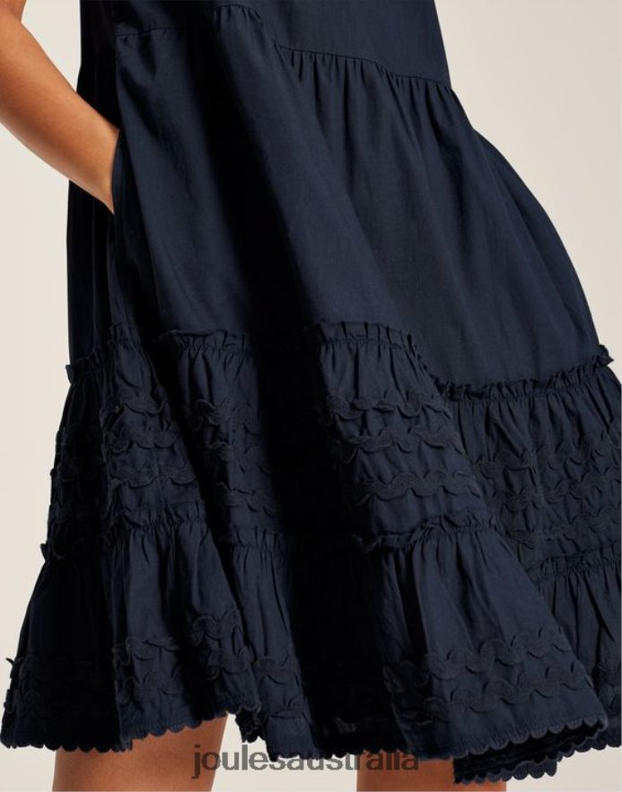 Joules Apparel Women Grace Short Frill Dress NVVNL29 MARINE NAVY