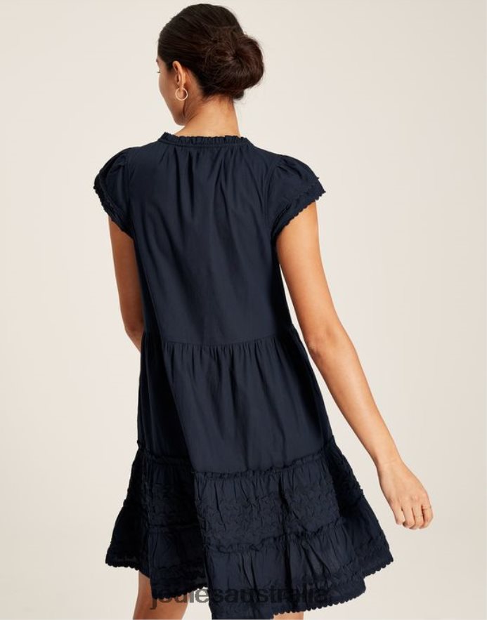 Joules Apparel Women Grace Short Frill Dress NVVNL29 MARINE NAVY