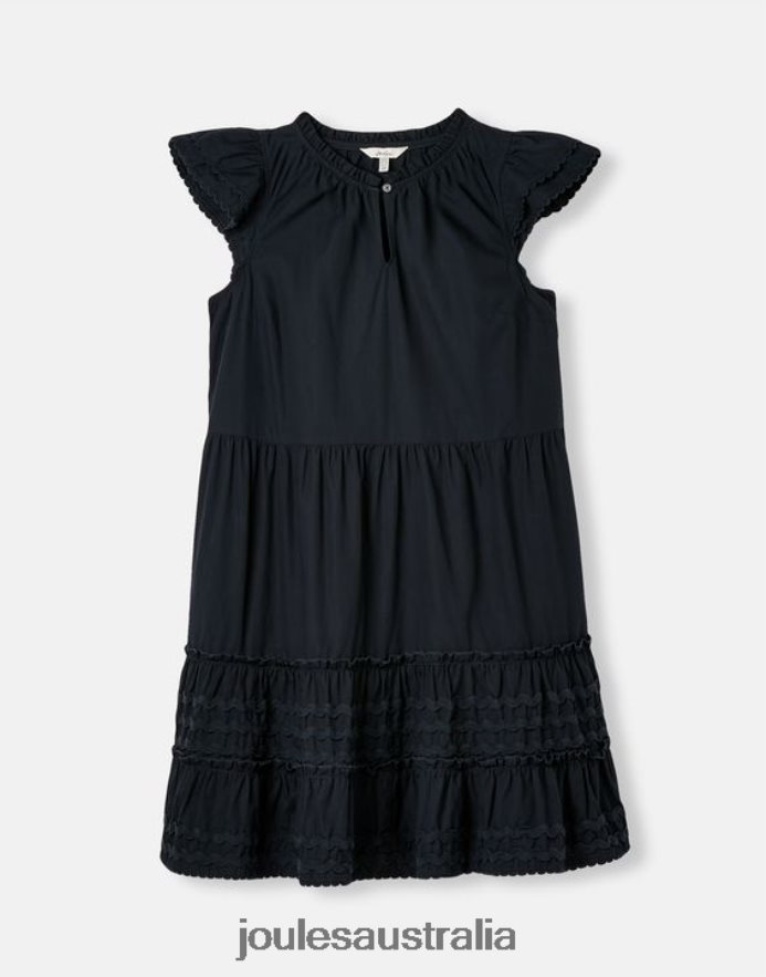 Joules Apparel Women Grace Short Frill Dress NVVNL29 MARINE NAVY