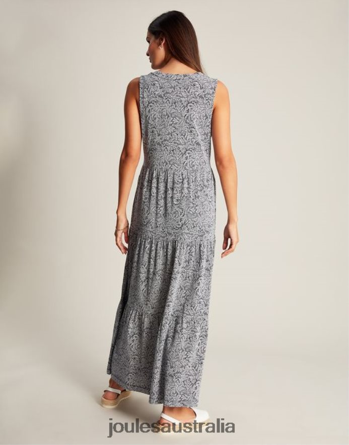 Joules Apparel Women Jayne Jersey Tiered Dress NVVNL100 DARK BLUE WILLOW