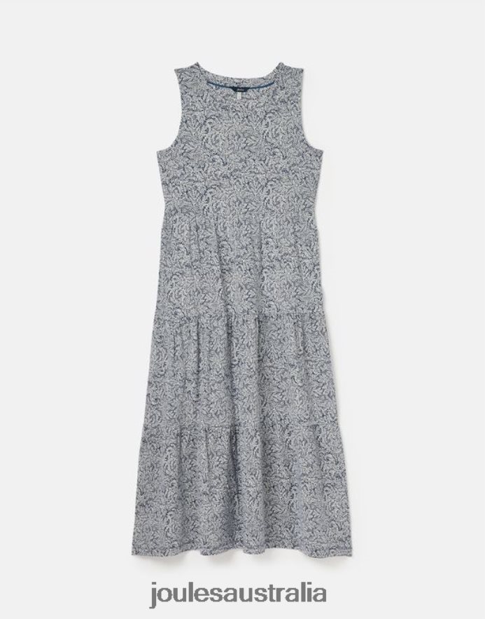 Joules Apparel Women Jayne Jersey Tiered Dress NVVNL100 DARK BLUE WILLOW