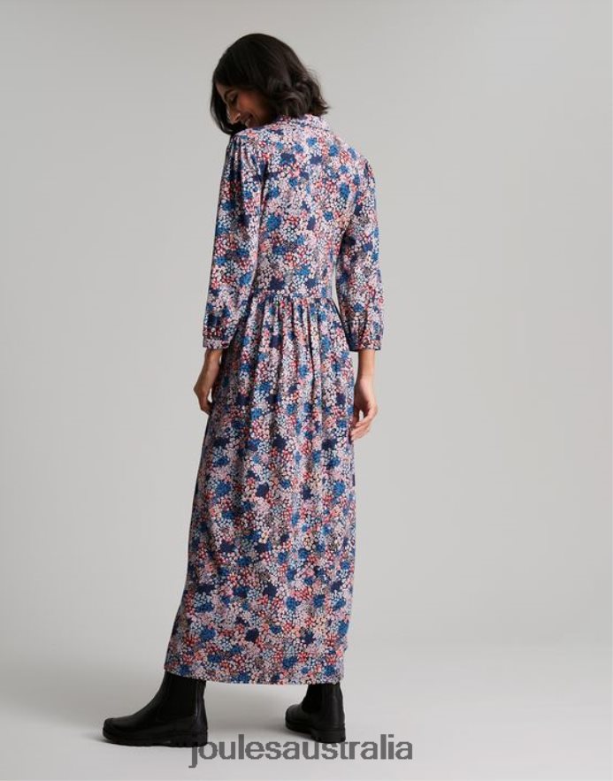 Joules Apparel Women Nova Jersey Midi Shirt Dress NVVNL64 NAVY DITSY