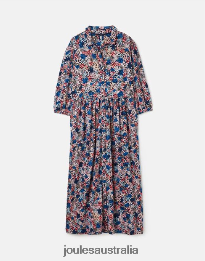 Joules Apparel Women Nova Jersey Midi Shirt Dress NVVNL64 NAVY DITSY