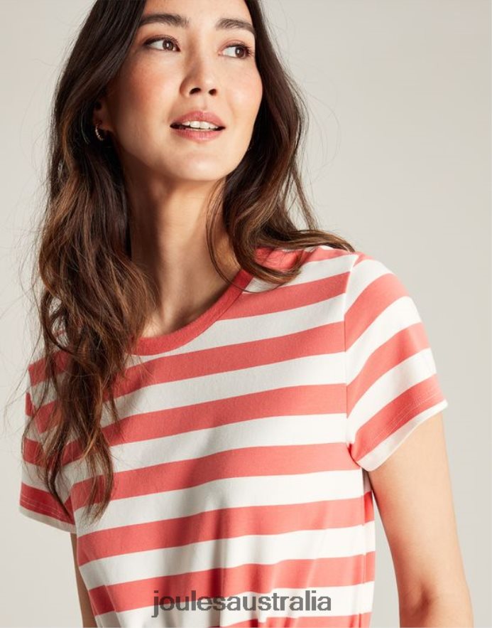 Joules Apparel Women Paloma Jersey long dress NVVNL55 PINK STRIPE