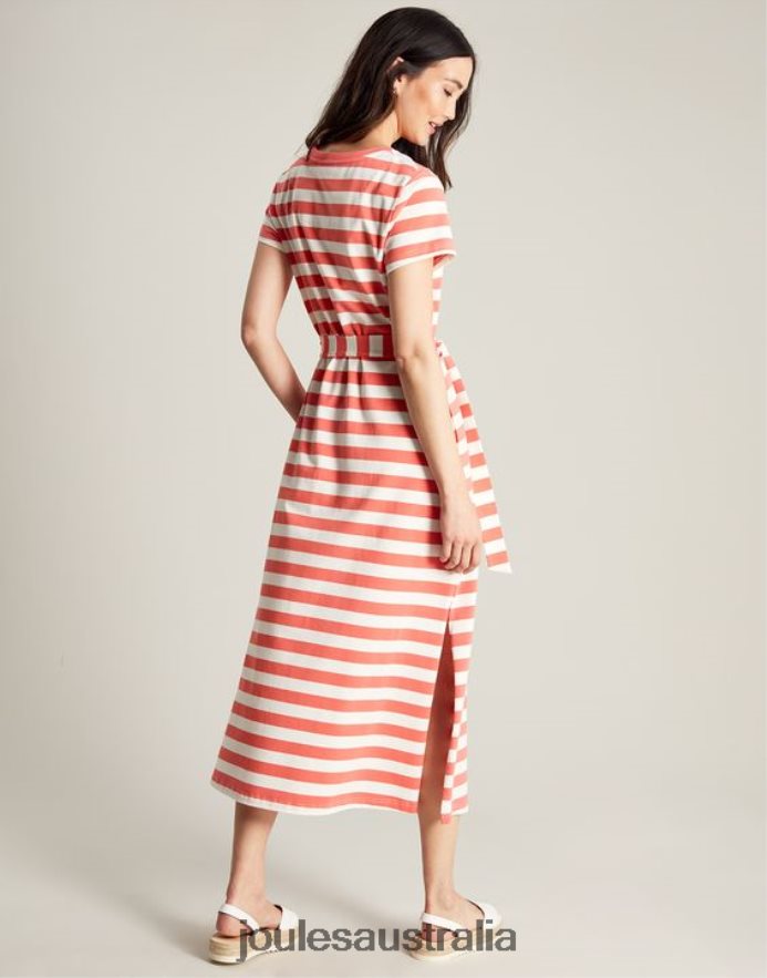 Joules Apparel Women Paloma Jersey long dress NVVNL55 PINK STRIPE