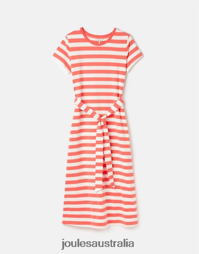 Joules Apparel Women Paloma Jersey long dress NVVNL55 PINK STRIPE