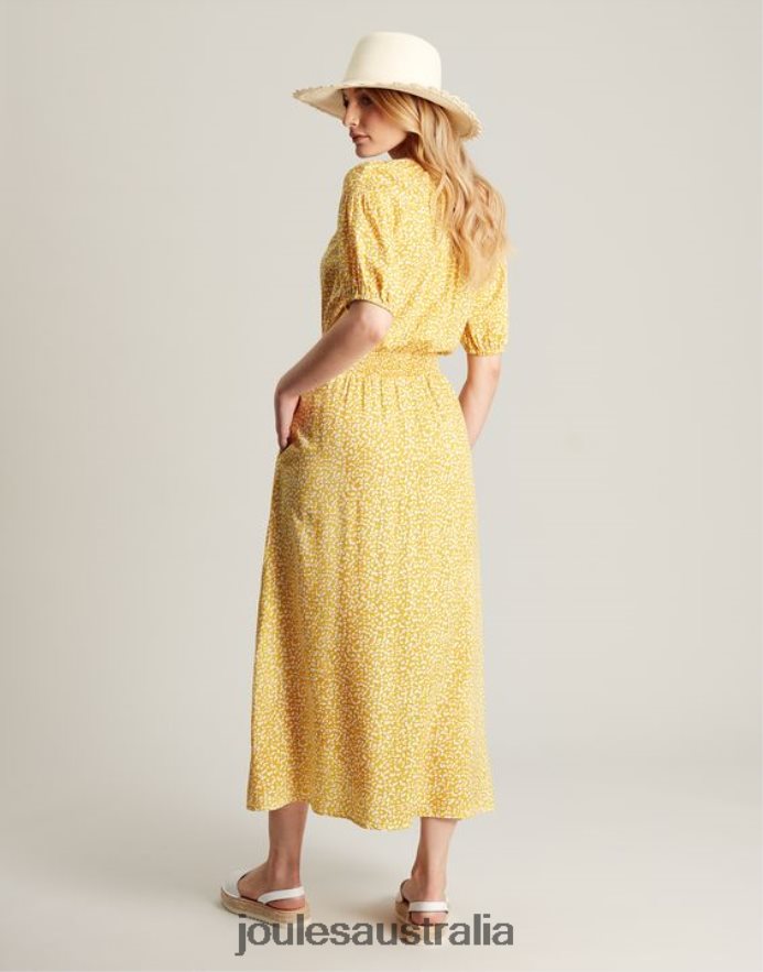 Joules Apparel Women Rochelle Dress NVVNL43 YELLOW SPOT