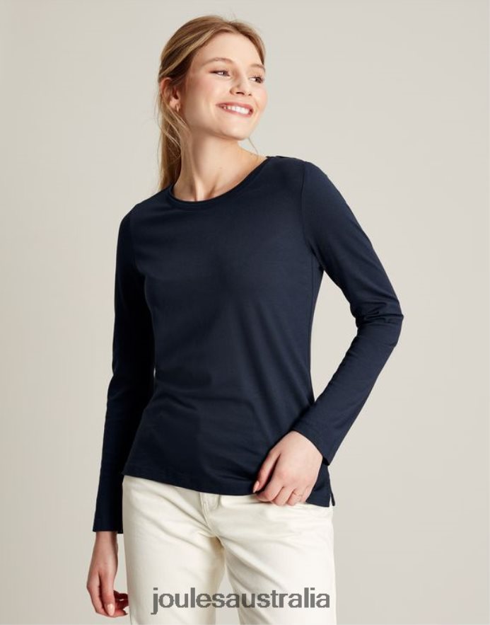 Joules Apparel Women Holly Crew Long Sleeve Top NVVNL36 FRENCH NAVY