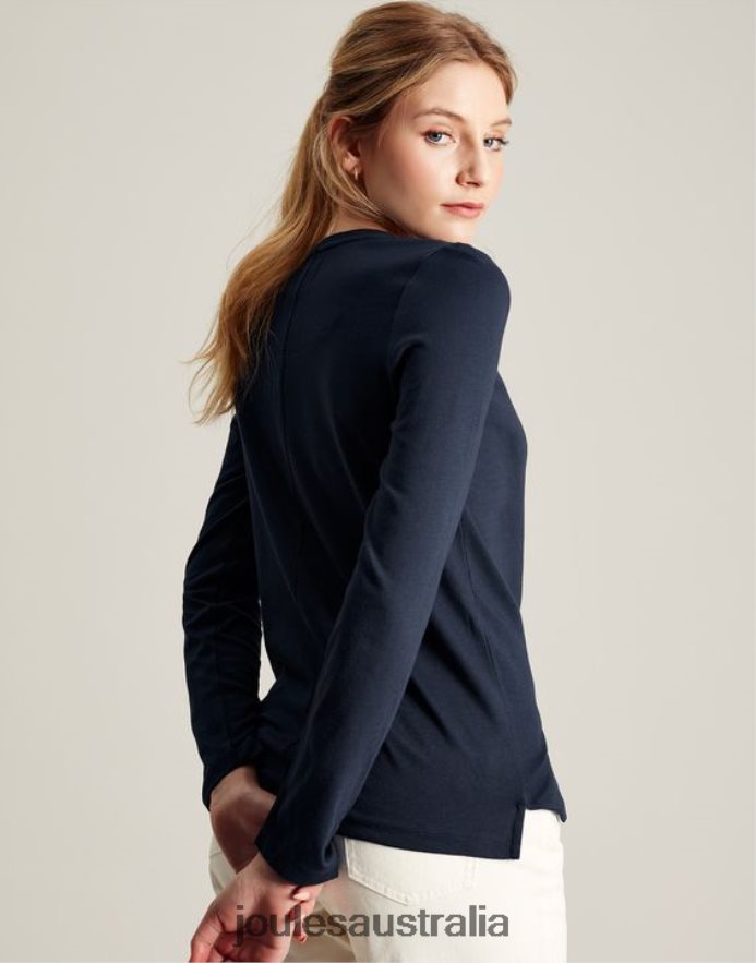 Joules Apparel Women Holly Crew Long Sleeve Top NVVNL36 FRENCH NAVY