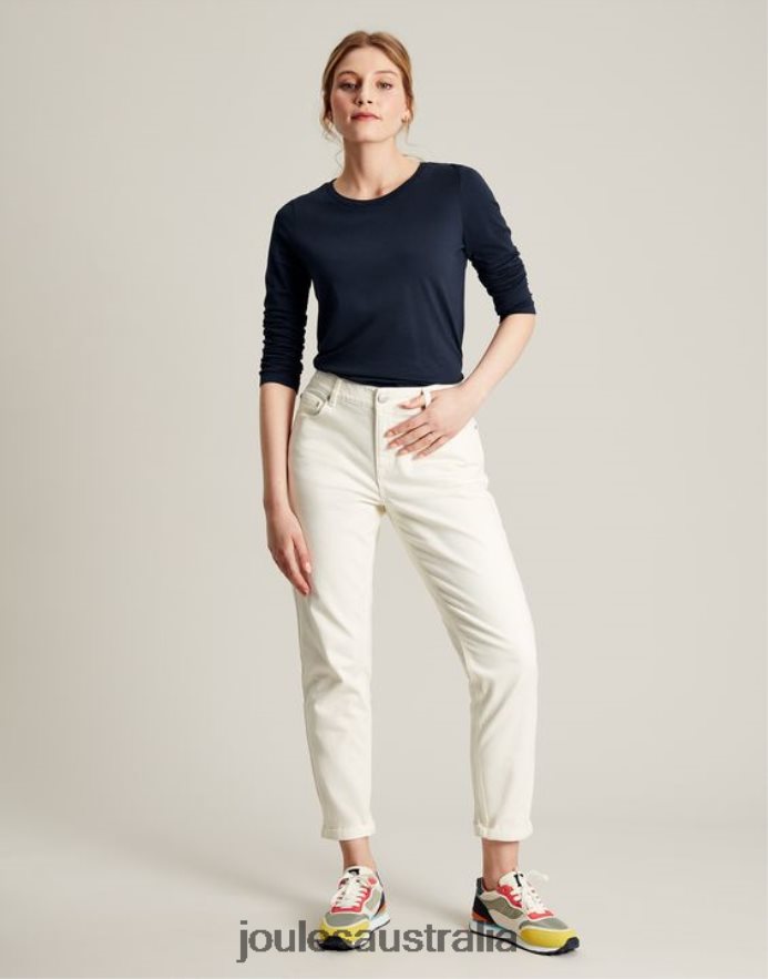 Joules Apparel Women Holly Crew Long Sleeve Top NVVNL36 FRENCH NAVY