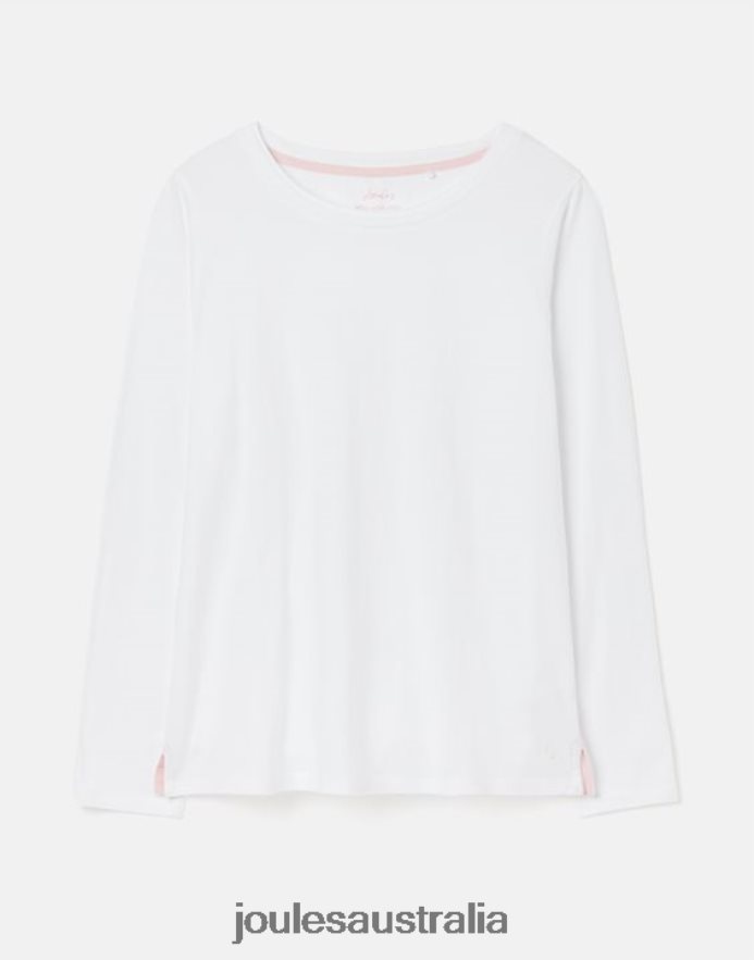 Joules Apparel Women Holly Crew Long Sleeve Top NVVNL5 CREAM