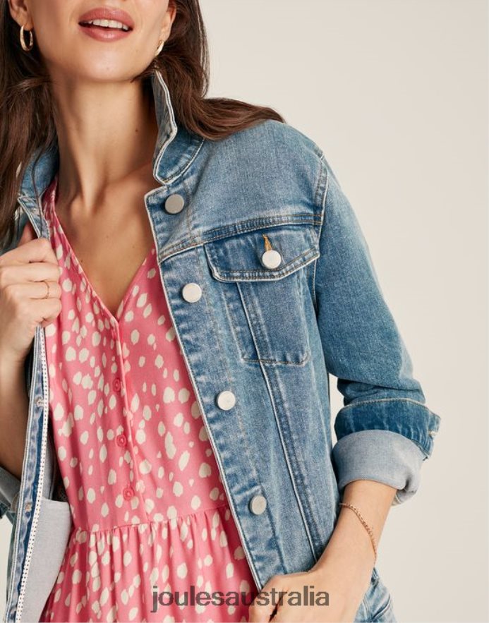 Joules Apparel Women Arkley Relaxed Denim Jacket NVVNL24 LIGHT BLUE