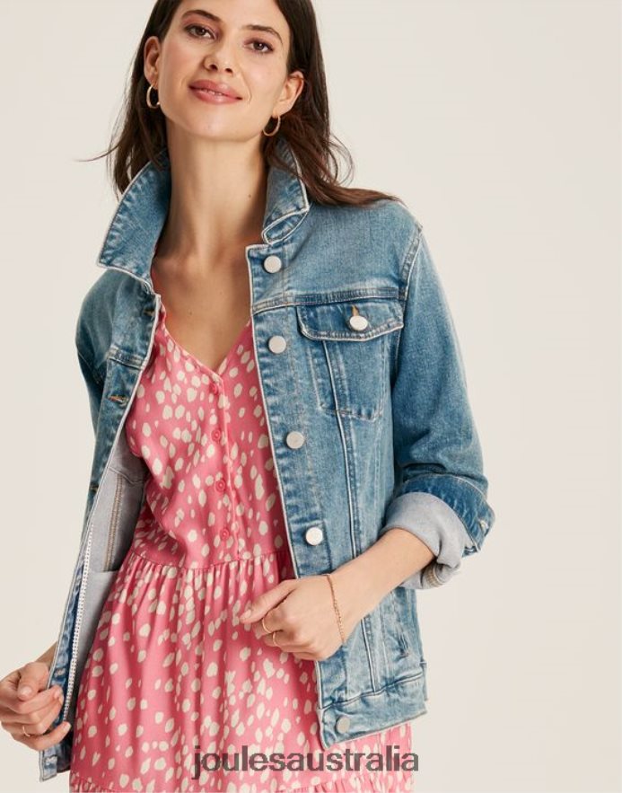 Joules Apparel Women Arkley Relaxed Denim Jacket NVVNL24 LIGHT BLUE