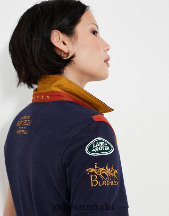 Joules Apparel Women Burghley Polo Shirt 2022 NVVNL135 FRENCH NAVY